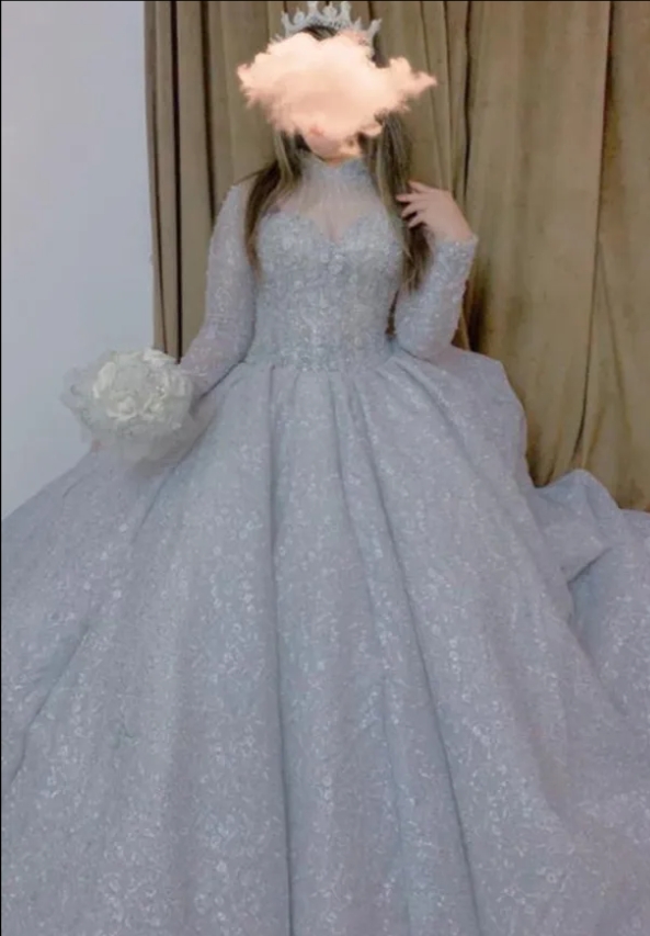فستان عرس فضي