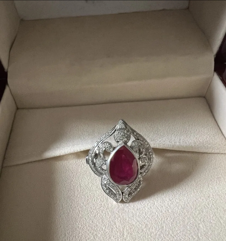 Ruby diamond ring for women